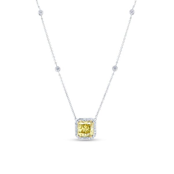 Halo Radiant Brown Diamond Diamond Pendant