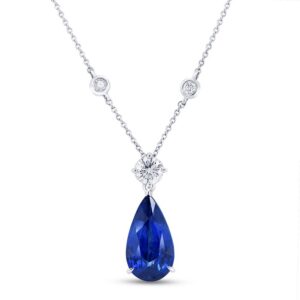 Pear Shaped Blue Sapphire Drop Pendant