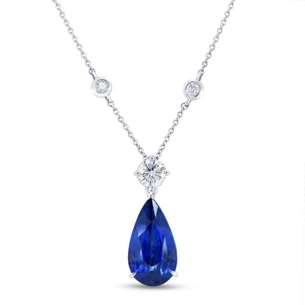 Pear Shaped Blue Sapphire Drop Pendant
