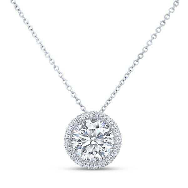 Halo Round Diamond Brooch Pendant