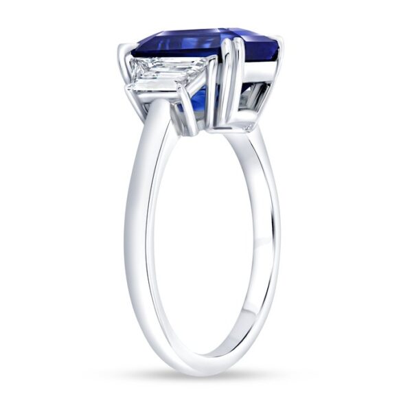Three-Stone Blue Sapphire Engagement Ring - Image 2