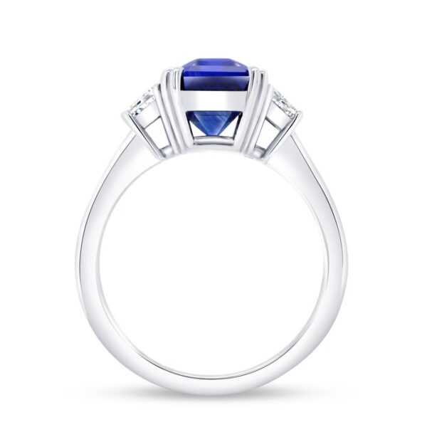 Three-Stone Blue Sapphire Engagement Ring - Image 3