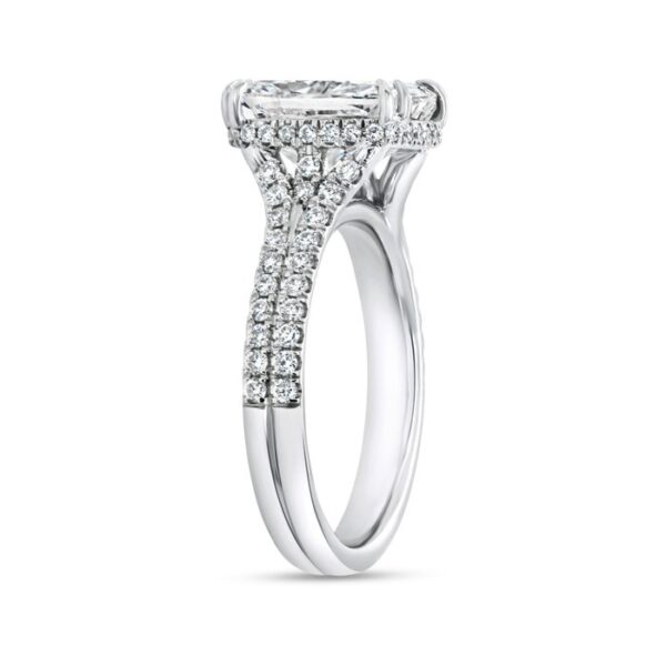 Split-Shank Cushion Cut Diamond Engagement Ring - Image 2