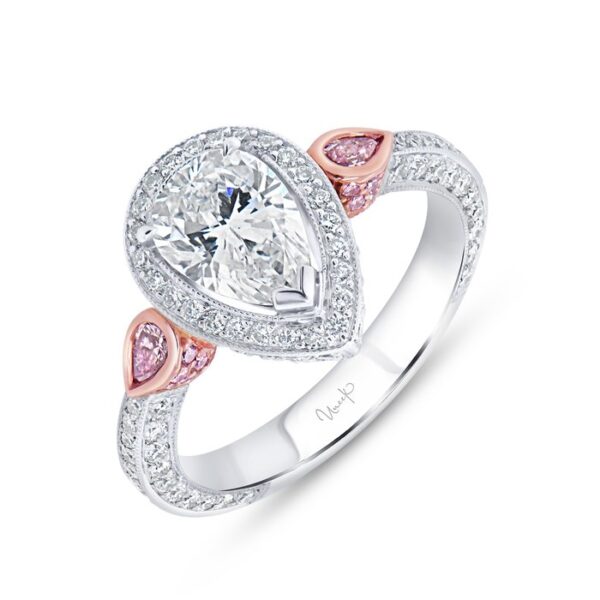 Halo Pear Shaped Diamond Engagement Ring