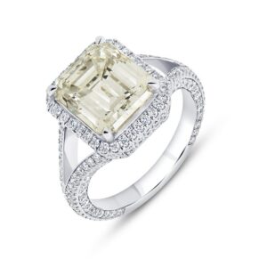 Halo Emerald Cut Diamond Engagement Ring