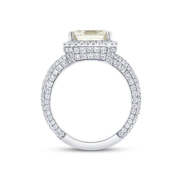 Halo Emerald Cut Diamond Engagement Ring - Image 3