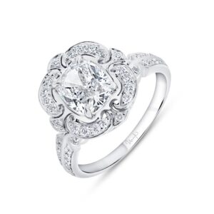 Halo Cushion Cut Diamond Engagement Ring