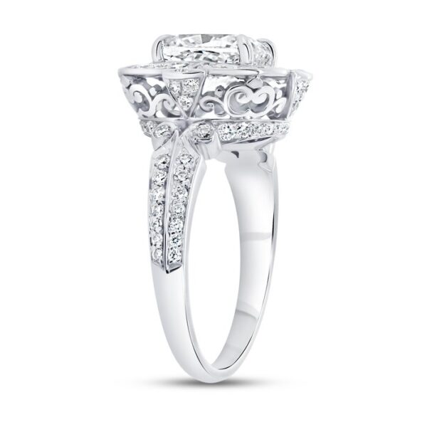 Halo Cushion Cut Diamond Engagement Ring - Image 2