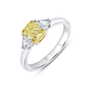 Three-Stone Radiant Yellow Diamond Engagement Ring