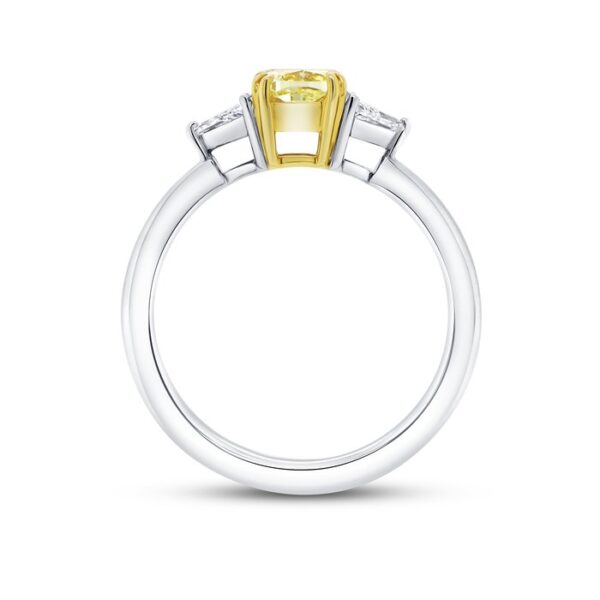 Three-Stone Radiant Yellow Diamond Engagement Ring - Image 3