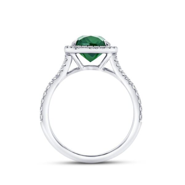 Halo Cushion Cut Indicolite Tourmaline Engagement Ring - Image 3