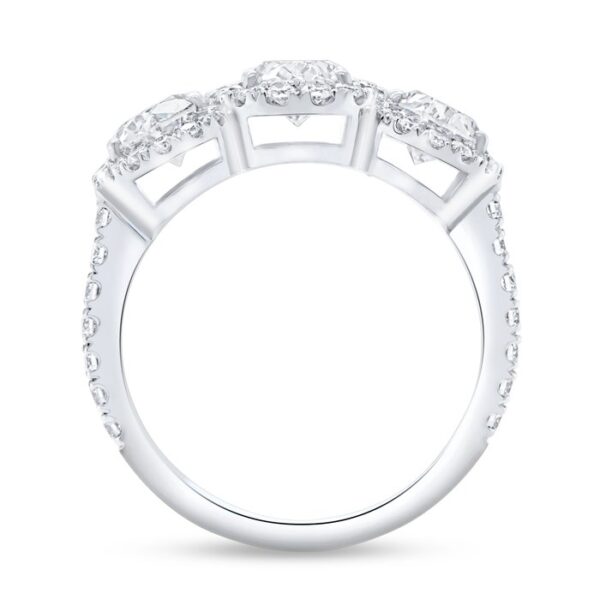 Triple-Halo Oval Shaped Diamond Engagement Ring - Image 2