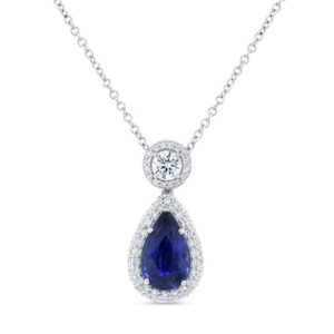 Pear Shaped Blue Sapphire Drop Pendant