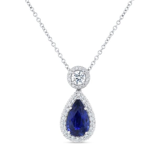 Pear Shaped Blue Sapphire Drop Pendant