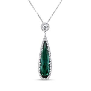 Pear Shaped Green Tourmaline Drop Pendant