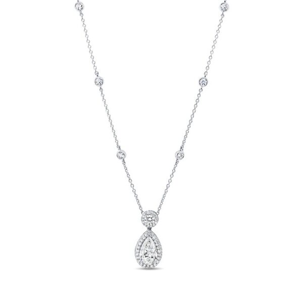 Drop Pear Shaped Diamond Brooch Pendant