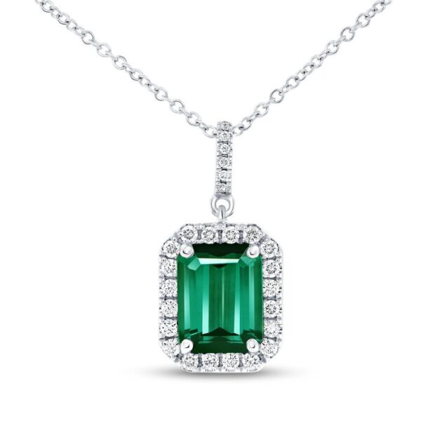 Halo Radiant Green Tourmaline Drop Pendant
