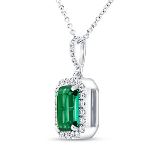 Halo Radiant Green Tourmaline Drop Pendant - Image 2