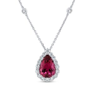 Drop Pear Shaped Rubellite Brooch Pendant