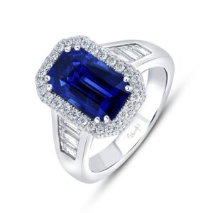 Tapered Radiant Blue Sapphire Fashion Ring