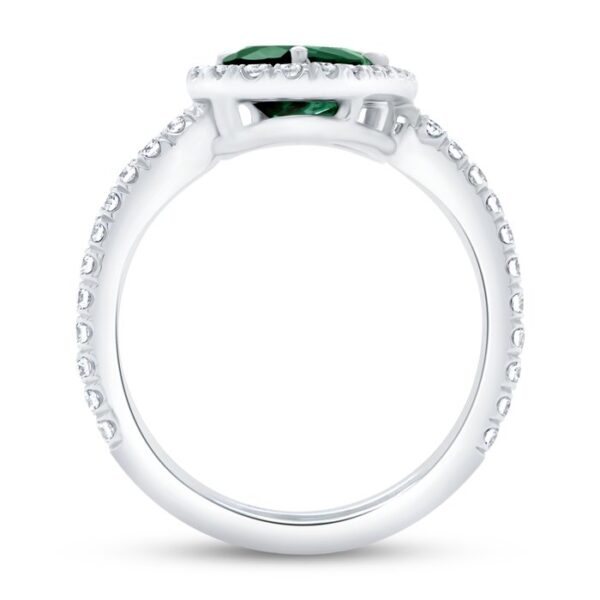 Bypass Pear Shaped Green Tourmaline Engagement Ring - Image 3