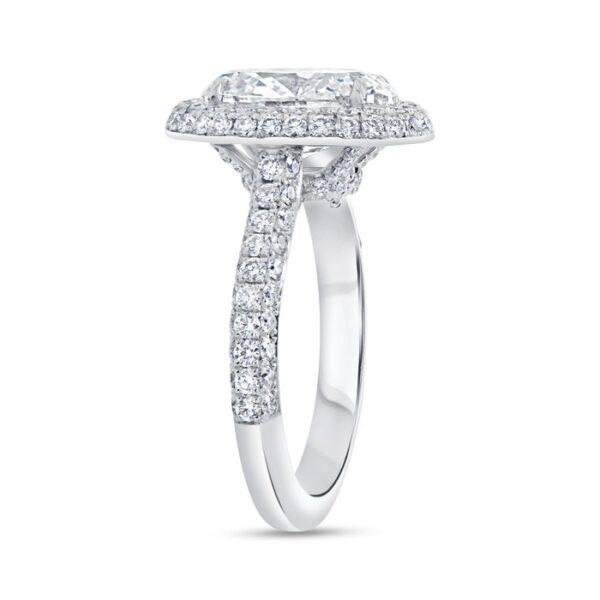 3-Sided Oval Shaped Diamond Engagement Ring - Image 2