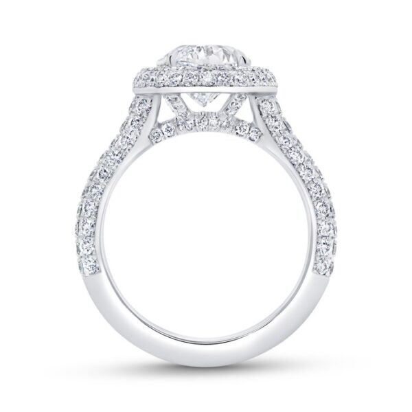 3-Sided Oval Shaped Diamond Engagement Ring - Image 3