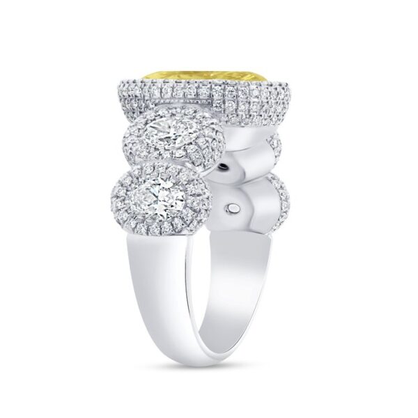 5-Stone-Halo Oval Shaped Diamond Engagement Ring - Image 2