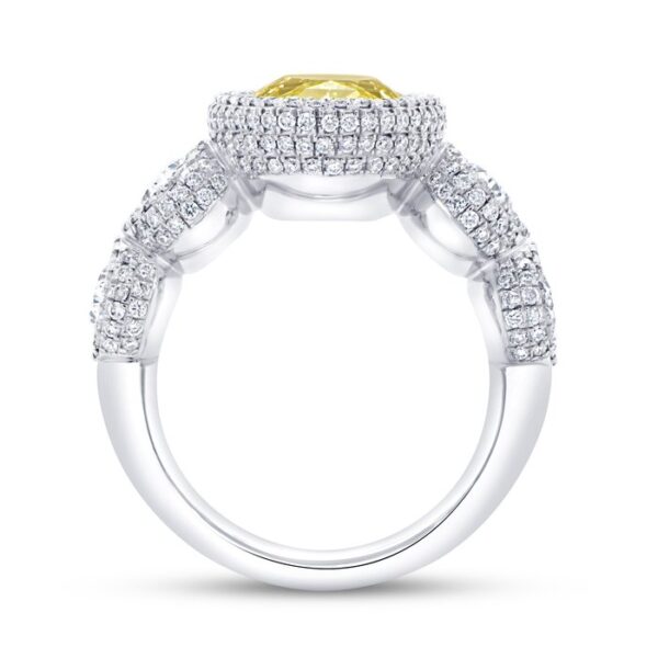 5-Stone-Halo Oval Shaped Diamond Engagement Ring - Image 3