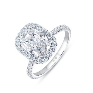 Halo Cushion Cut Diamond Engagement Ring
