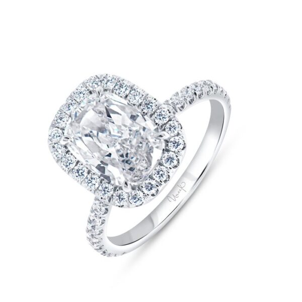 Halo Cushion Cut Diamond Engagement Ring