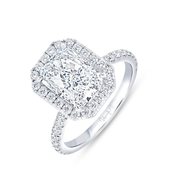 Halo Radiant Diamond Engagement Ring
