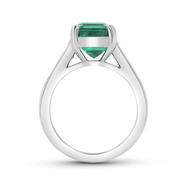 Tapered Emerald Cut Emerald Anniversary Ring - Image 3