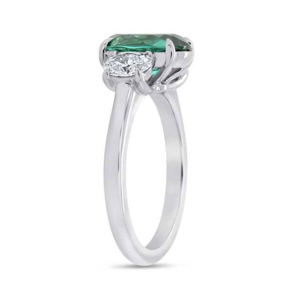 Oval Shaped Green Tourmaline Engagement Ring - Image 2