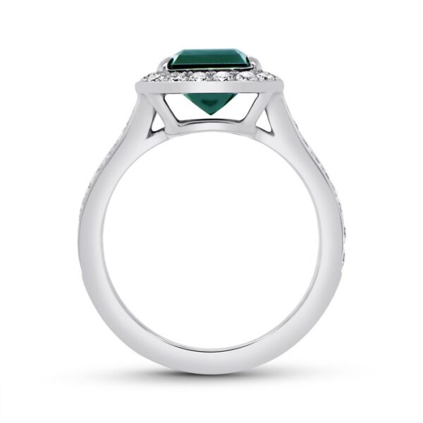 Split-Shank Emerald Cut Green Tourmaline Engagement Ring - Image 3