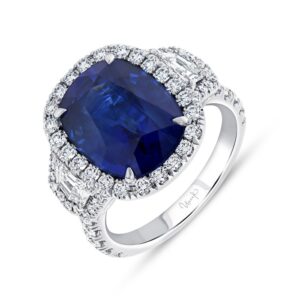 Cushion Cut Blue Sapphire Fashion Ring