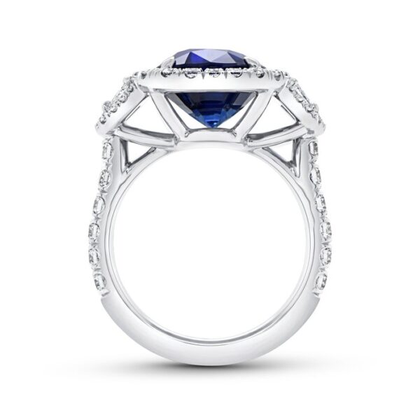 Cushion Cut Blue Sapphire Fashion Ring - Image 3