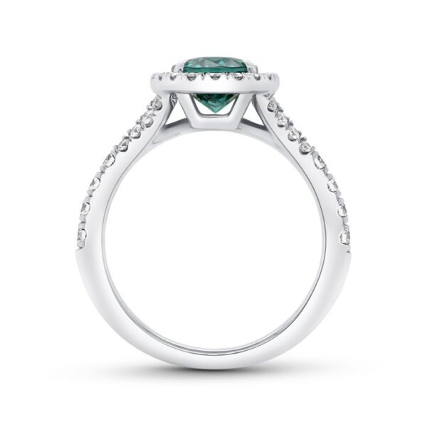 Split-Shank Oval Shaped Indicolite Tourmaline Engagement Ring - Image 3