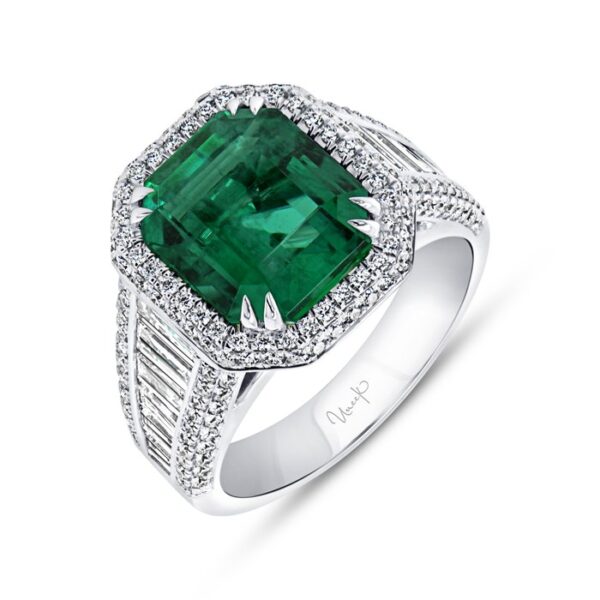 Halo Emerald Cut Engagement Ring
