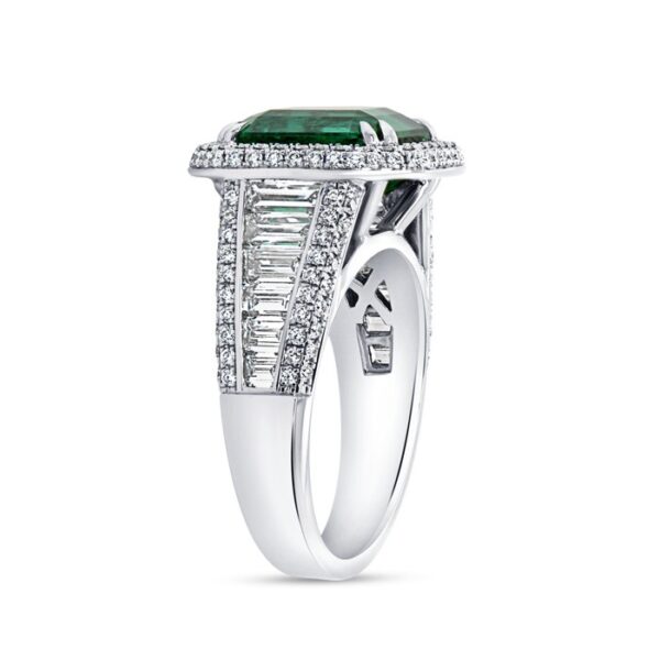 Halo Emerald Cut Engagement Ring - Image 2