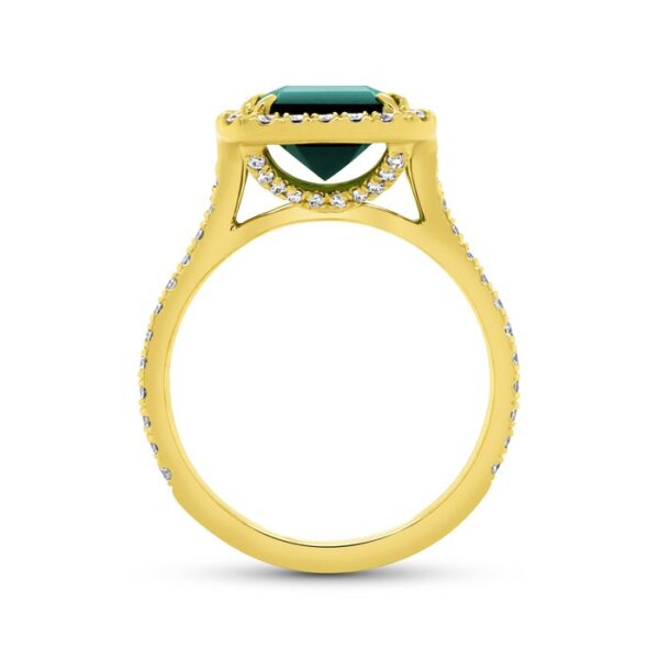 Split-Shank Emerald Cut Green Tourmaline Engagement Ring - Image 3