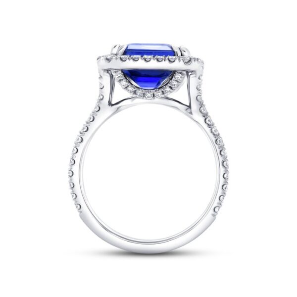 Split-Shank Emerald Cut Tanzanite Engagement Ring - Image 3