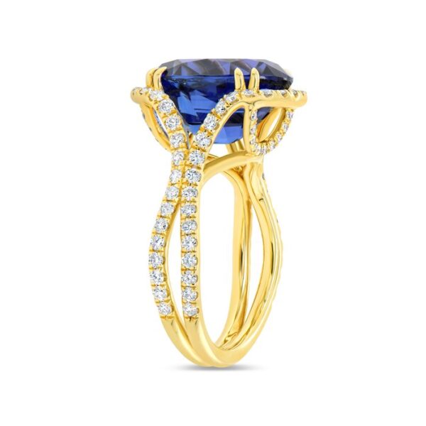 Halo Oval Shaped Tanzanite Engagement Ring - Image 2
