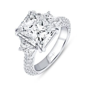 Three-Stone Radiant Diamond Engagement Ring