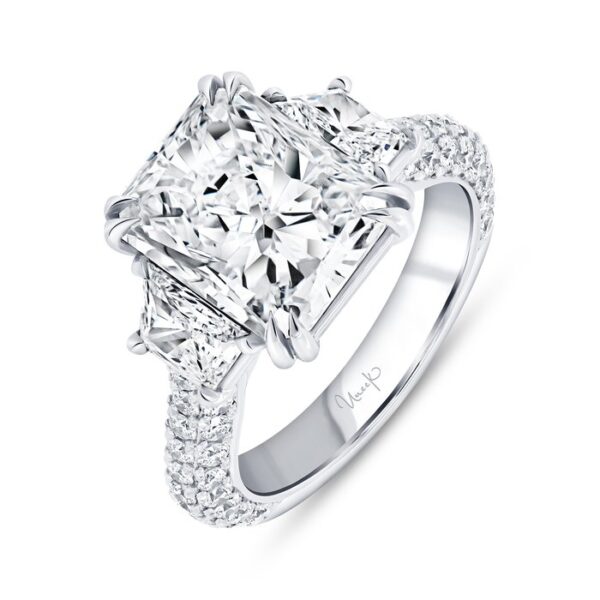 Three-Stone Radiant Diamond Engagement Ring