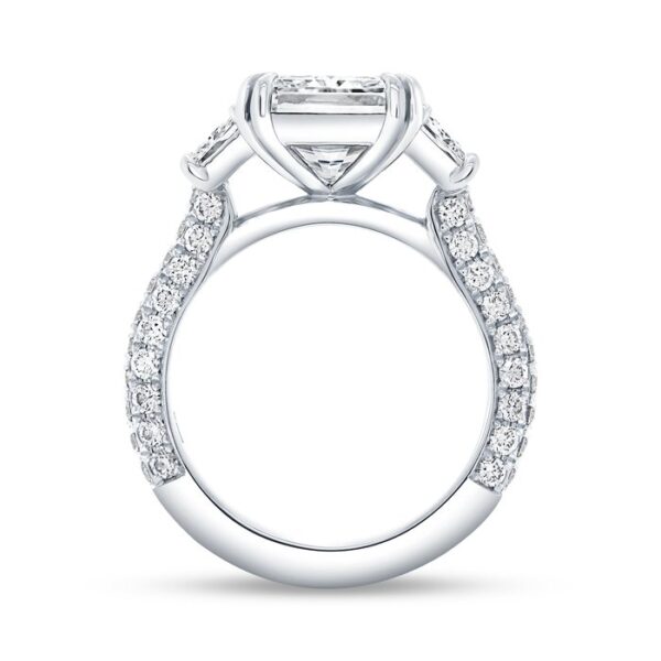 Three-Stone Radiant Diamond Engagement Ring - Image 3