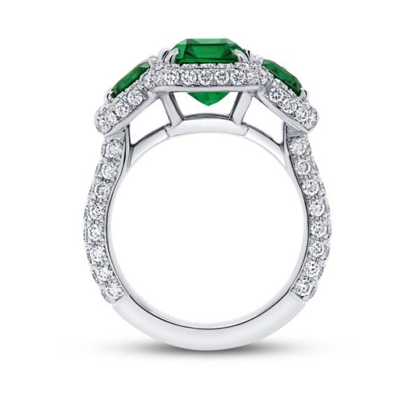 Emerald Cut Emerald Engagement Ring - Image 3