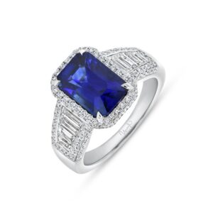 Halo Emerald Cut Engagement Ring