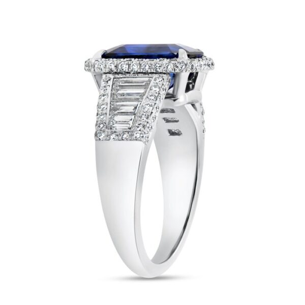 Halo Emerald Cut Engagement Ring - Image 2