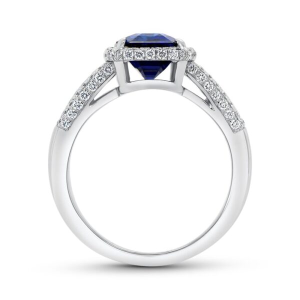 Halo Emerald Cut Engagement Ring - Image 3